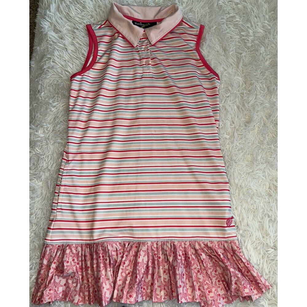 Turtles & Tees Girls Sz. 10/12 Pink Design Classic Dress. Great Shape, Cute